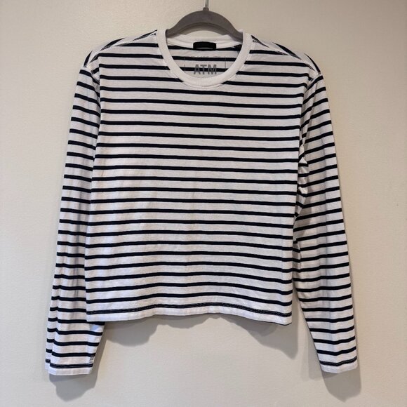 ATM Anthony Thomas Melillo Classic Jersey Long Sleeve Tee | M | Black White - Picture 3 of 7